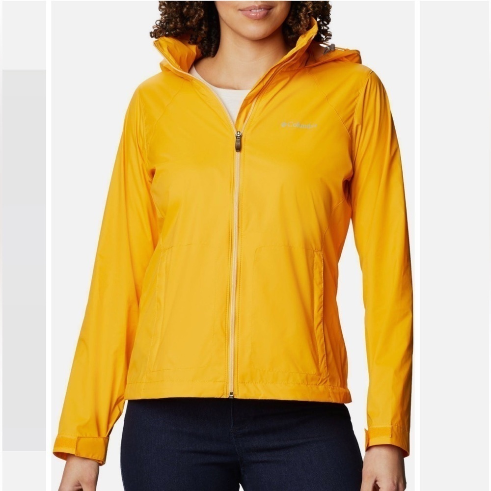COLUMBIA SWITCHBACK III RAIN WIND WATERPROOF HOOD JACKET SIZE XL YELLOW NWT